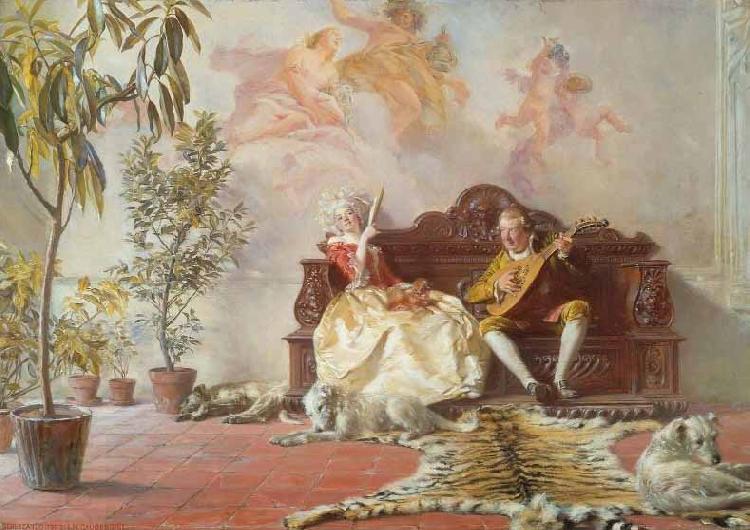 Ignaz Gaugengigl Scherzando oil painting picture
